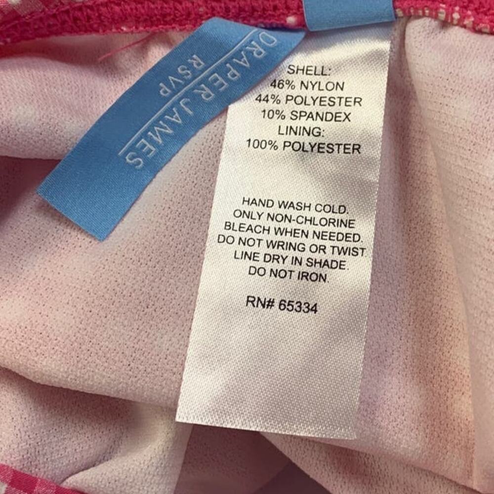 New Draper James Womens Retro Mod Medium Pink Gingham Check One Piece Swim Suit - Picture 4 of 4